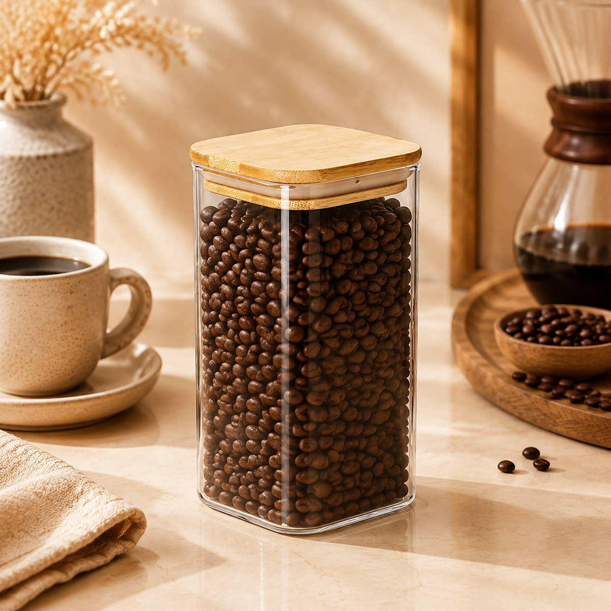 Clear Storage Container with Bamboo Lid