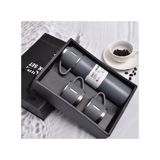 Vacuum Thermos Flask with Silicone Handle & Insulated Lid, 500ml