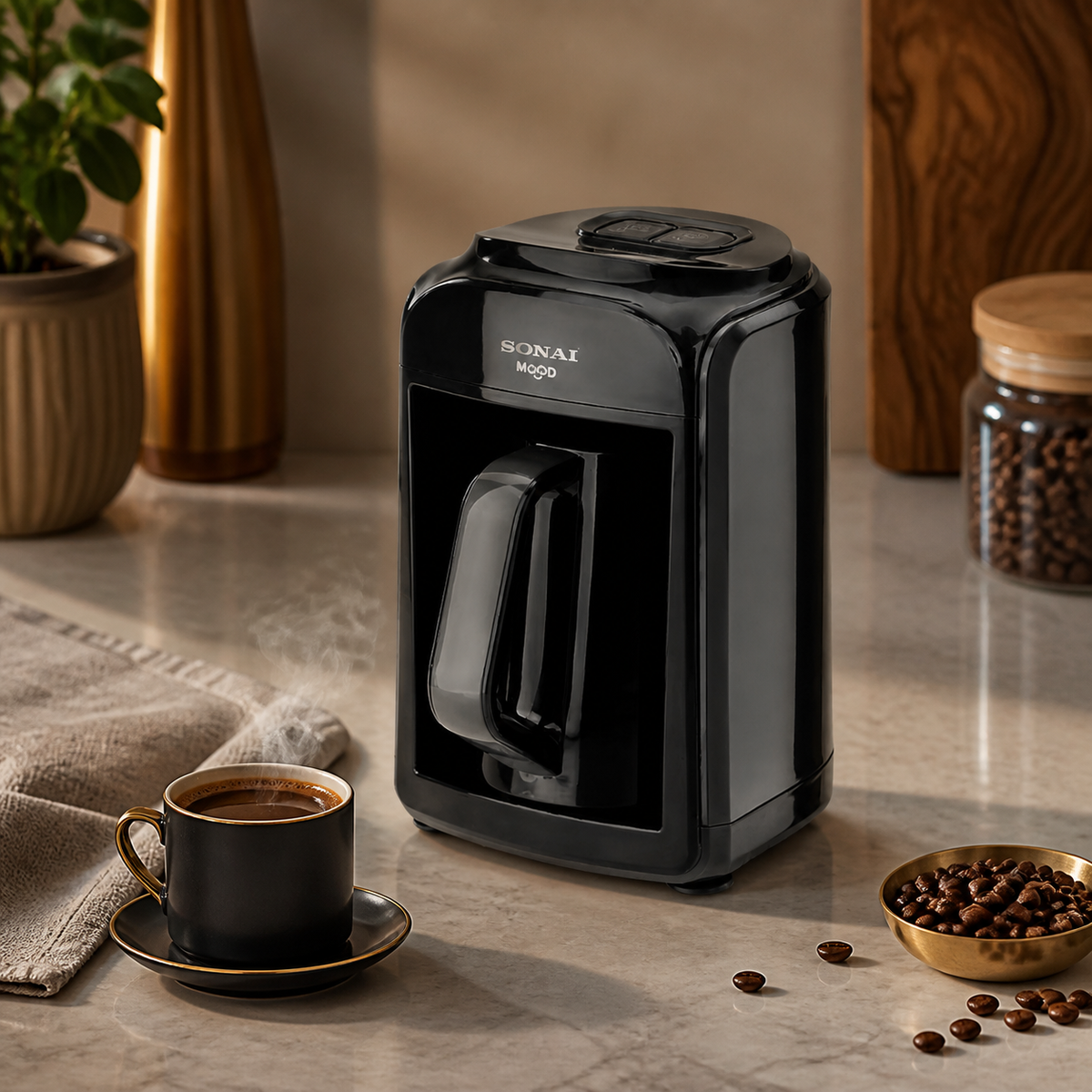 Sonai Mood Turkish Coffee Maker 4-Cup Black MAR-420