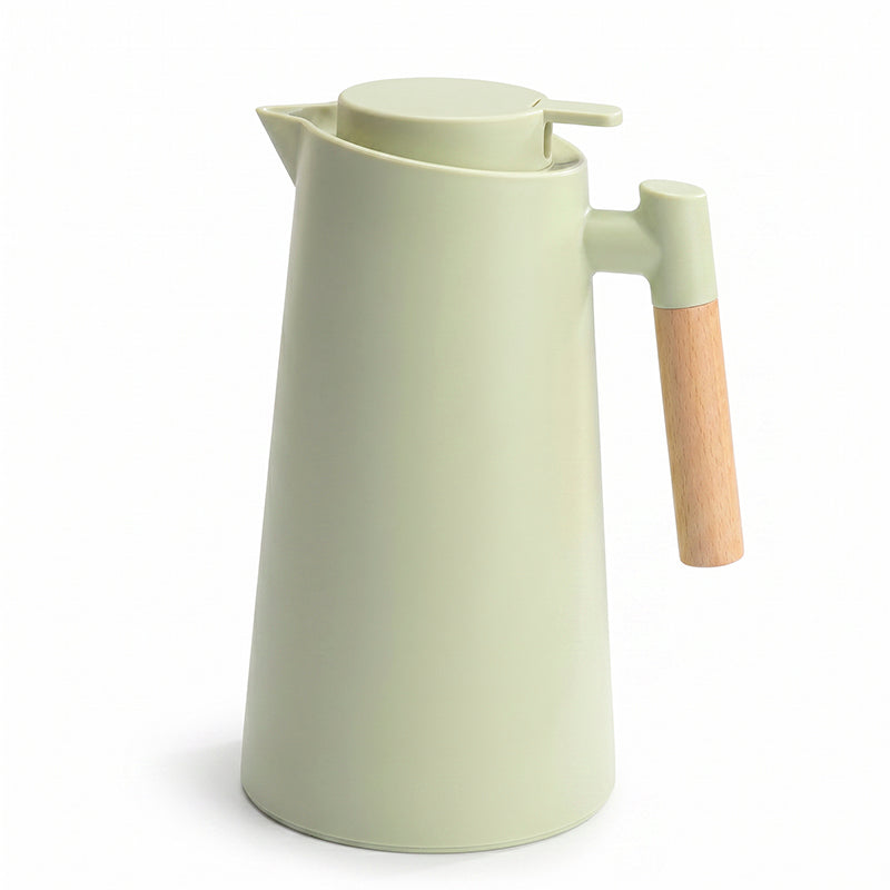 Digital Thermal Carafe with Wooden Handle 1L White — ترمس حافظ للحرارة من شمس كل يوم