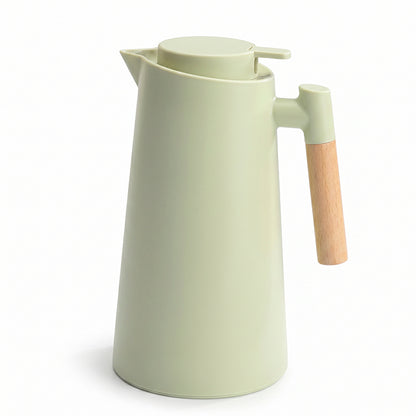 Digital Thermal Carafe with Wooden Handle 1L White — ترمس حافظ للحرارة من شمس كل يوم