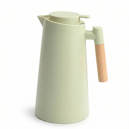 Digital Thermal Carafe with Wooden Handle 1L White — ترمس حافظ للحرارة من شمس كل يوم