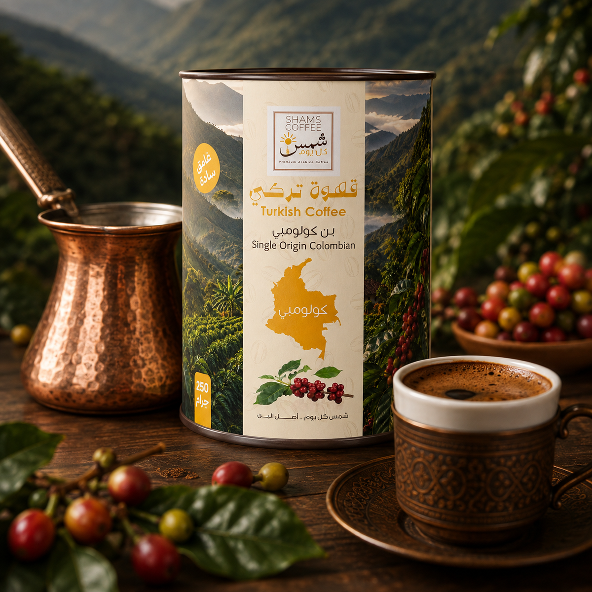 بن كولومبي غامق سادة 250 جرام