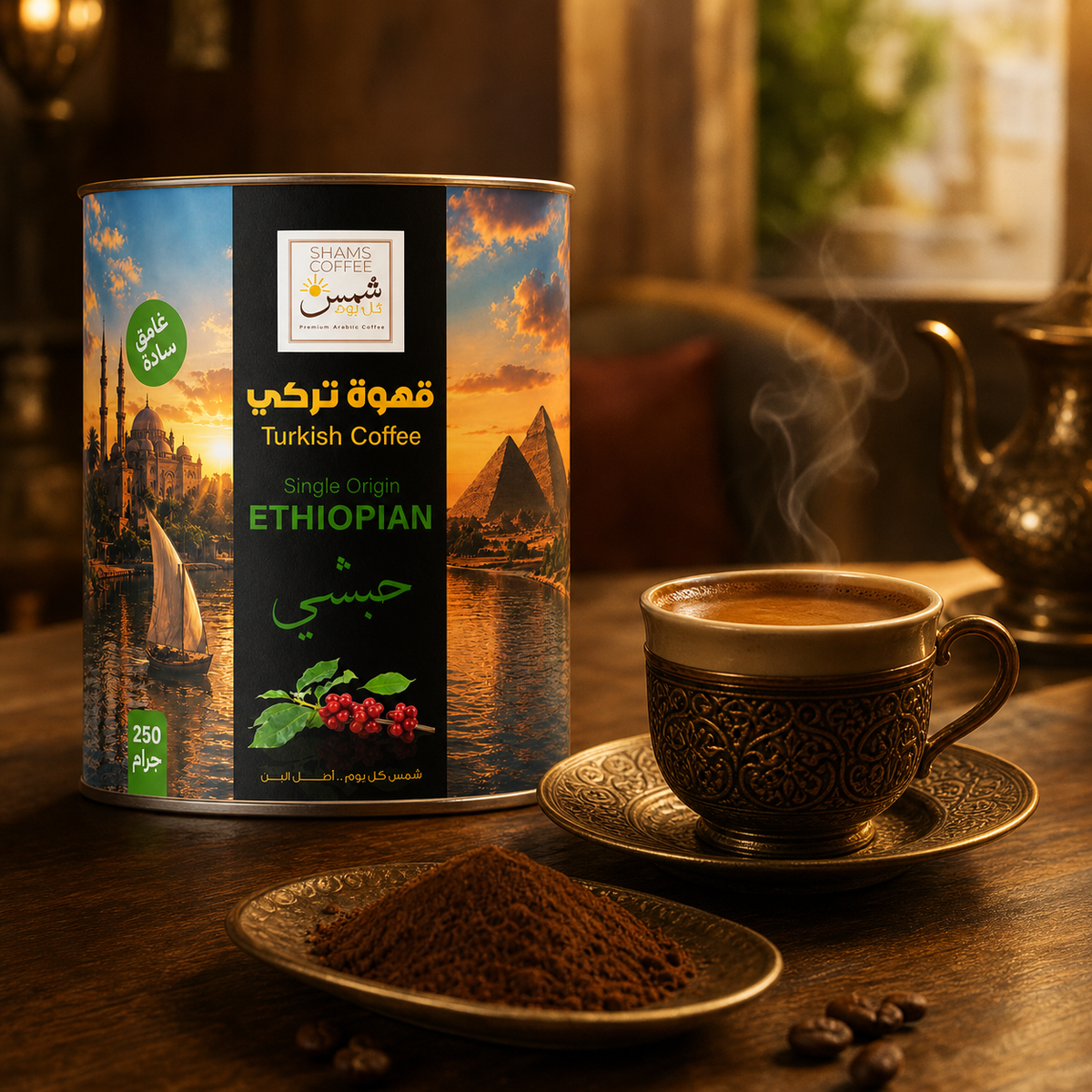 Ethiopian Dark Roast Plain Turkish Coffee 250g