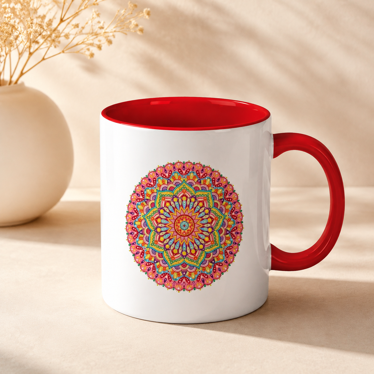 Mandala Art Printed Ceramic Coffee Mug, 325ml