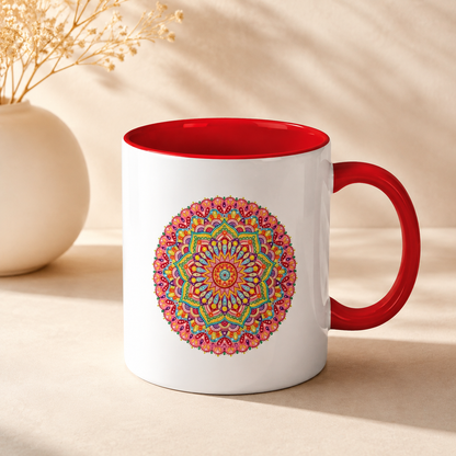 Mandala Art Printed Ceramic Coffee Mug, 325ml
