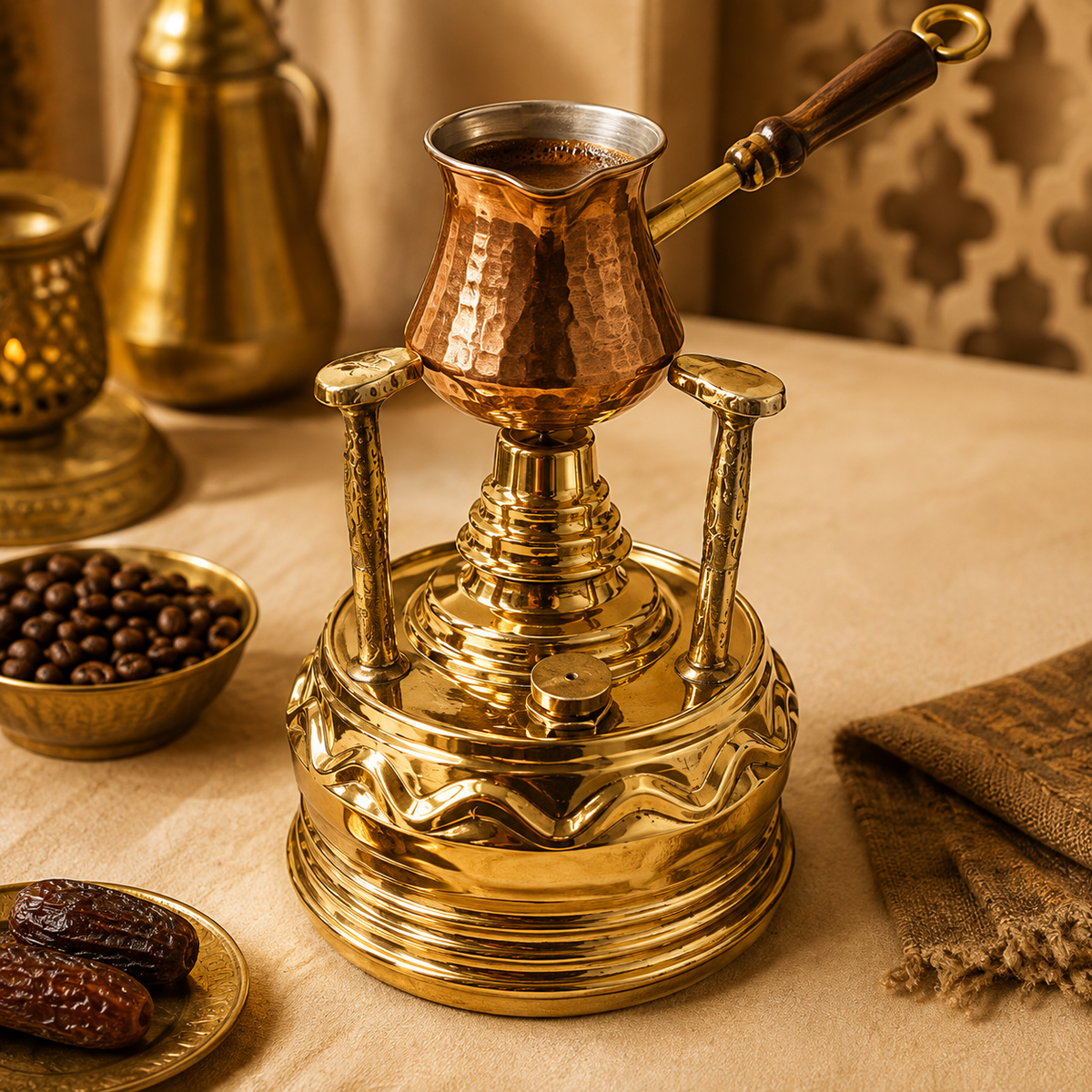 Premium Traditional Copper Spirit Stove with Metal Handles