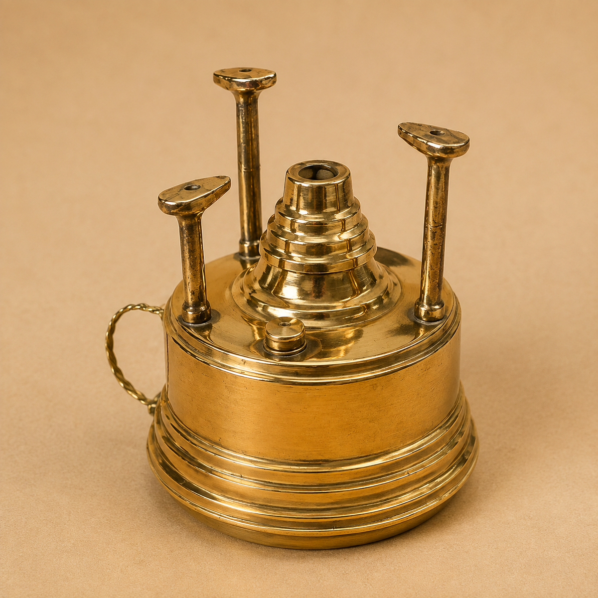 Traditional Copper Spirit Stove with Side Handle small size