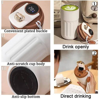 Electric Self-Stirring Coffee Mug with Built-In Mixer