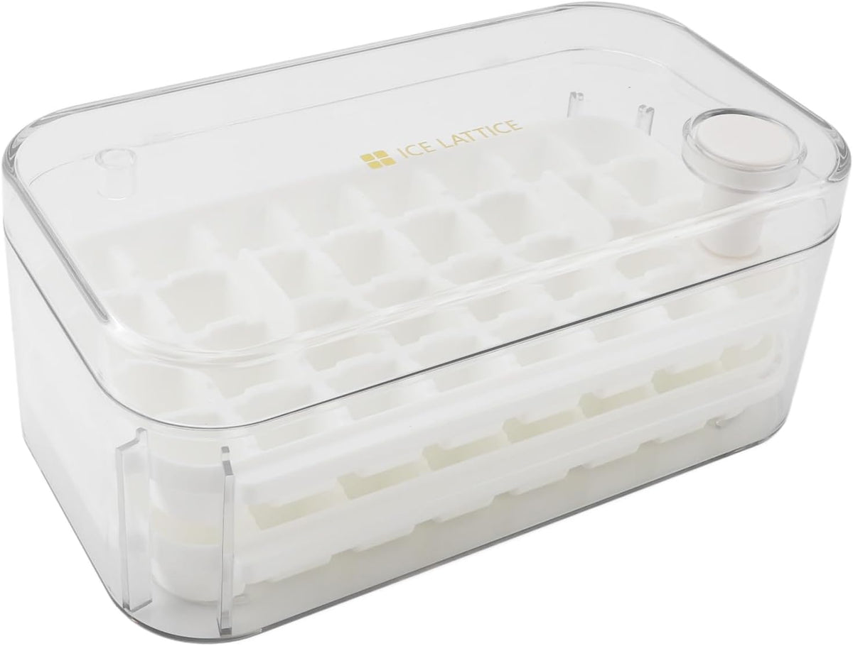 Ice Cube Tray with Lid – 56 Cubes, Easy Push Release