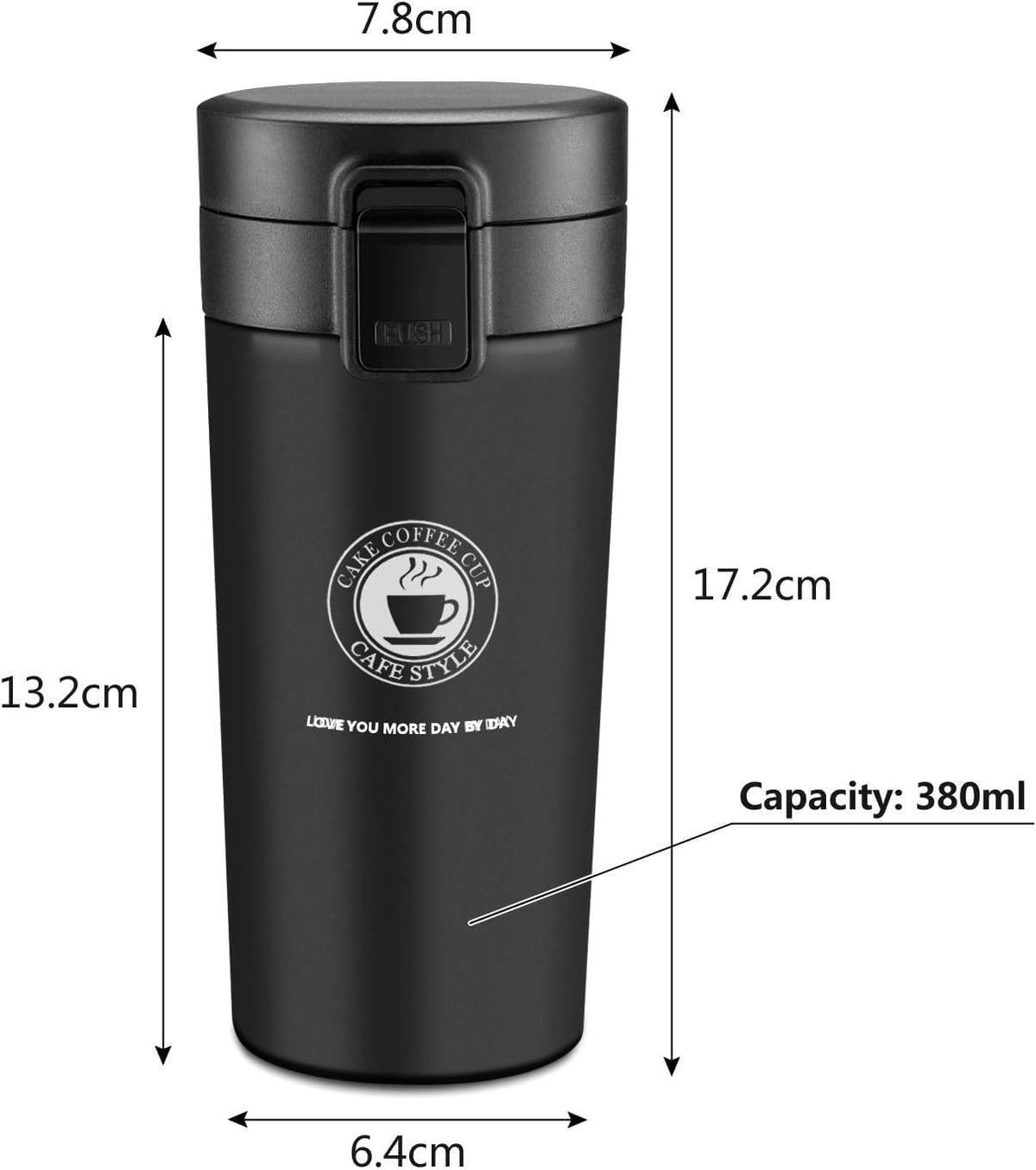 380ml Stainless Steel Vacuum Insulated Travel Mug – Leakproof