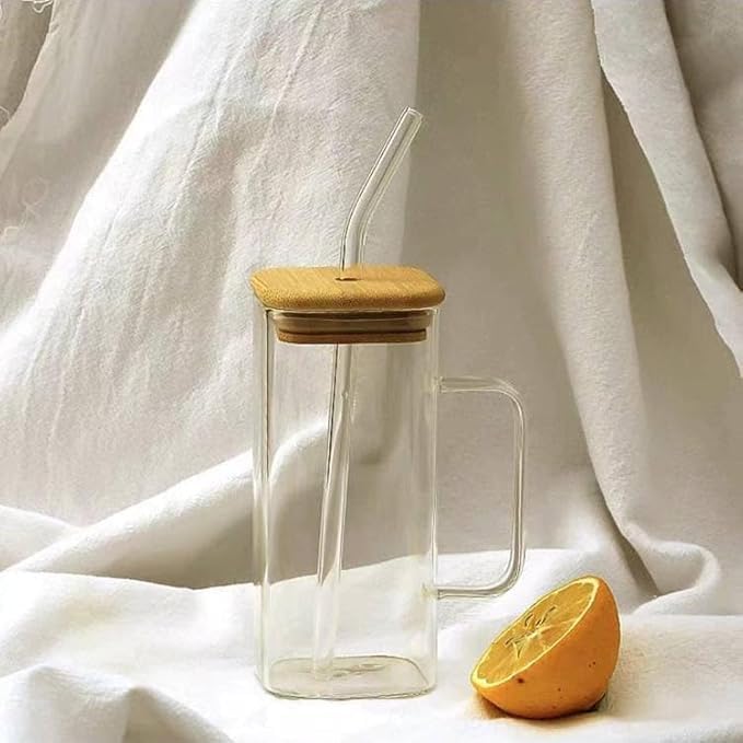 Glass Mug with Lid & Straw — كوب قهوة من شمس كل يوم، صورة 6
