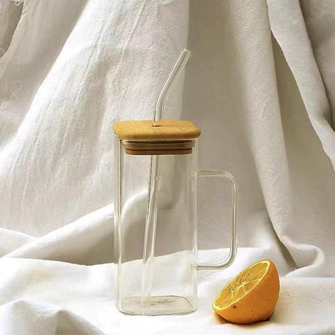 Glass Mug with Lid & Straw — كوب قهوة من شمس كل يوم، صورة 6