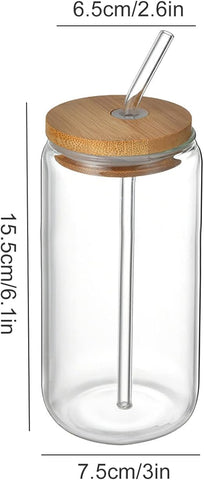 2 Glass Tumbler Set with Lid & Straw — كوب قهوة من شمس كل يوم، صورة 6