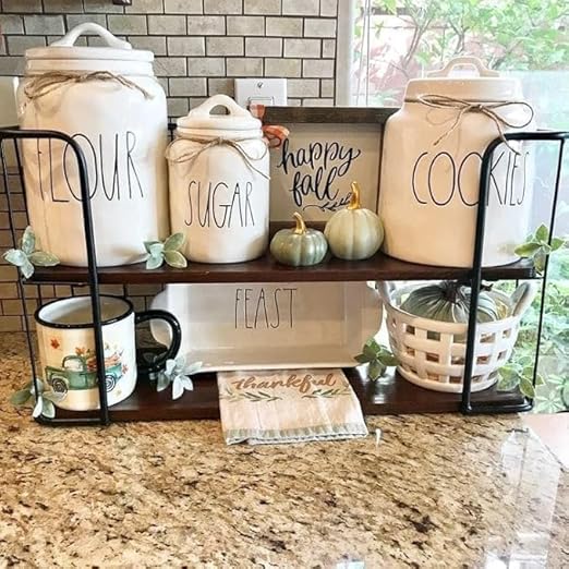 Tier Metal Coffee Rack with Wooden Shelves — قهوة من شمس كل يوم، صورة 4