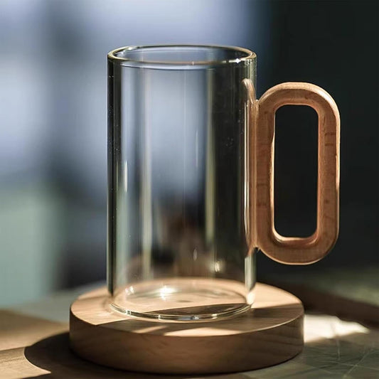 Smoky Glass Mug with Elegant Handle