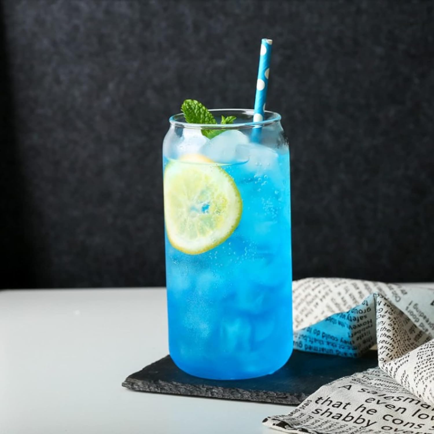 2 Glass Tumbler Set with Lid & Straw — كوب قهوة من شمس كل يوم، صورة 4