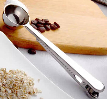 Stainless Steel Coffee Measuring Spoon with Bag Clip