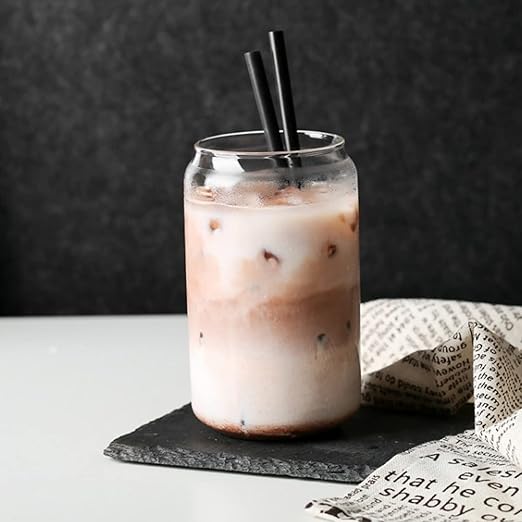 2 Glass Tumbler Set with Lid & Straw — كوب قهوة من شمس كل يوم، صورة 3