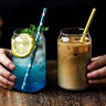 2 Glass Tumbler Set with Lid & Straw — كوب قهوة من شمس كل يوم، صورة 2