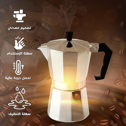 Hanso 6-Cup Aluminum Espresso Maker — قهوة إسبريسو من شمس كل يوم، صورة 3