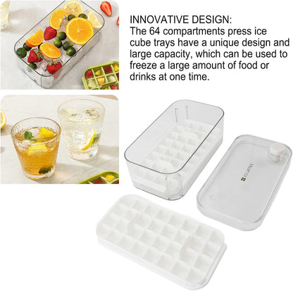 Ice Cube Tray with Lid – 56 Cubes, Easy Push Release