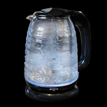 Sonai Ribbed Glass Kettle 1.7L 2200W MAR-3755W