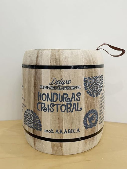 RISEON Vintage Wood Storage Canister with Wood Lid
