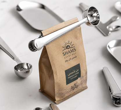 Stainless Steel Coffee Measuring Spoon with Bag Clip (2-in-1)