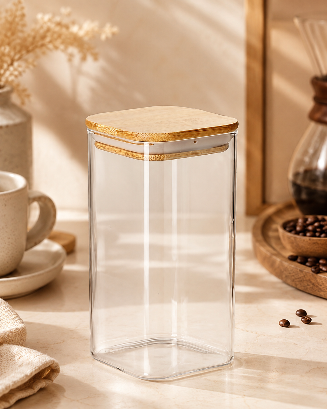 Clear Storage Container with Bamboo Lid