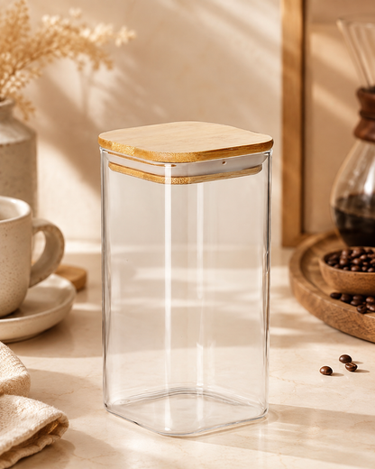 Clear Storage Container with Bamboo Lid