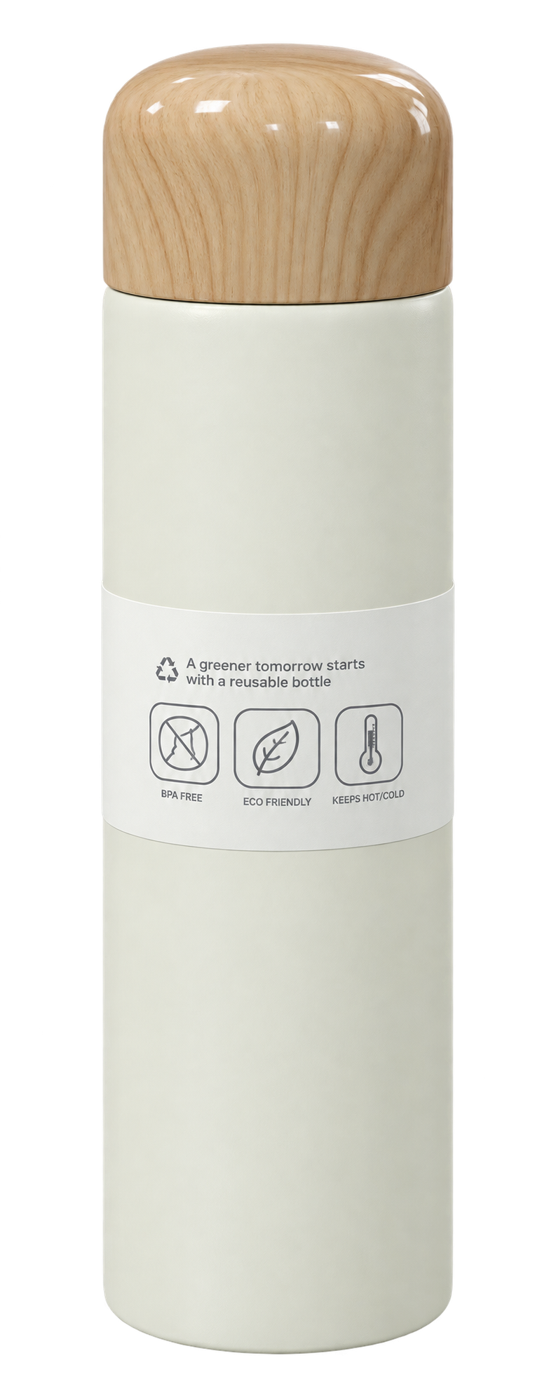 250ml Stainless Steel Vacuum Flask with Built-in Filter & Wood-Style Lid