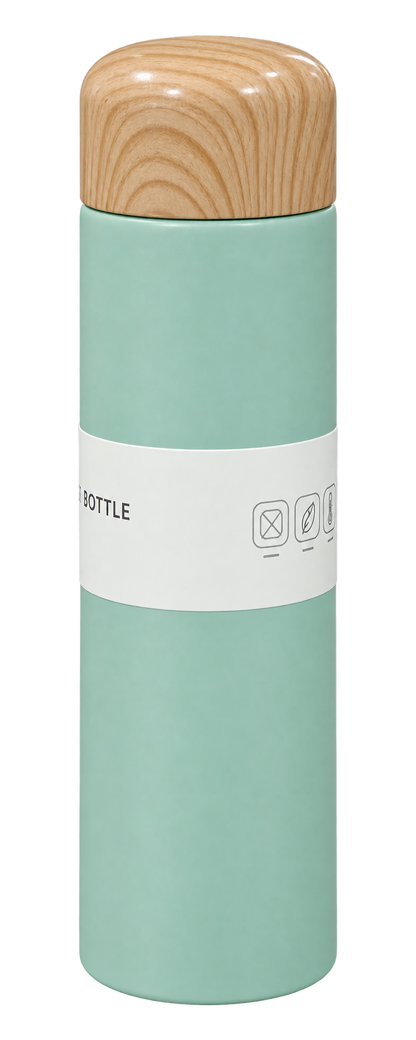 250ml Stainless Steel Vacuum Flask with Built-in Filter & Wood-Style Lid