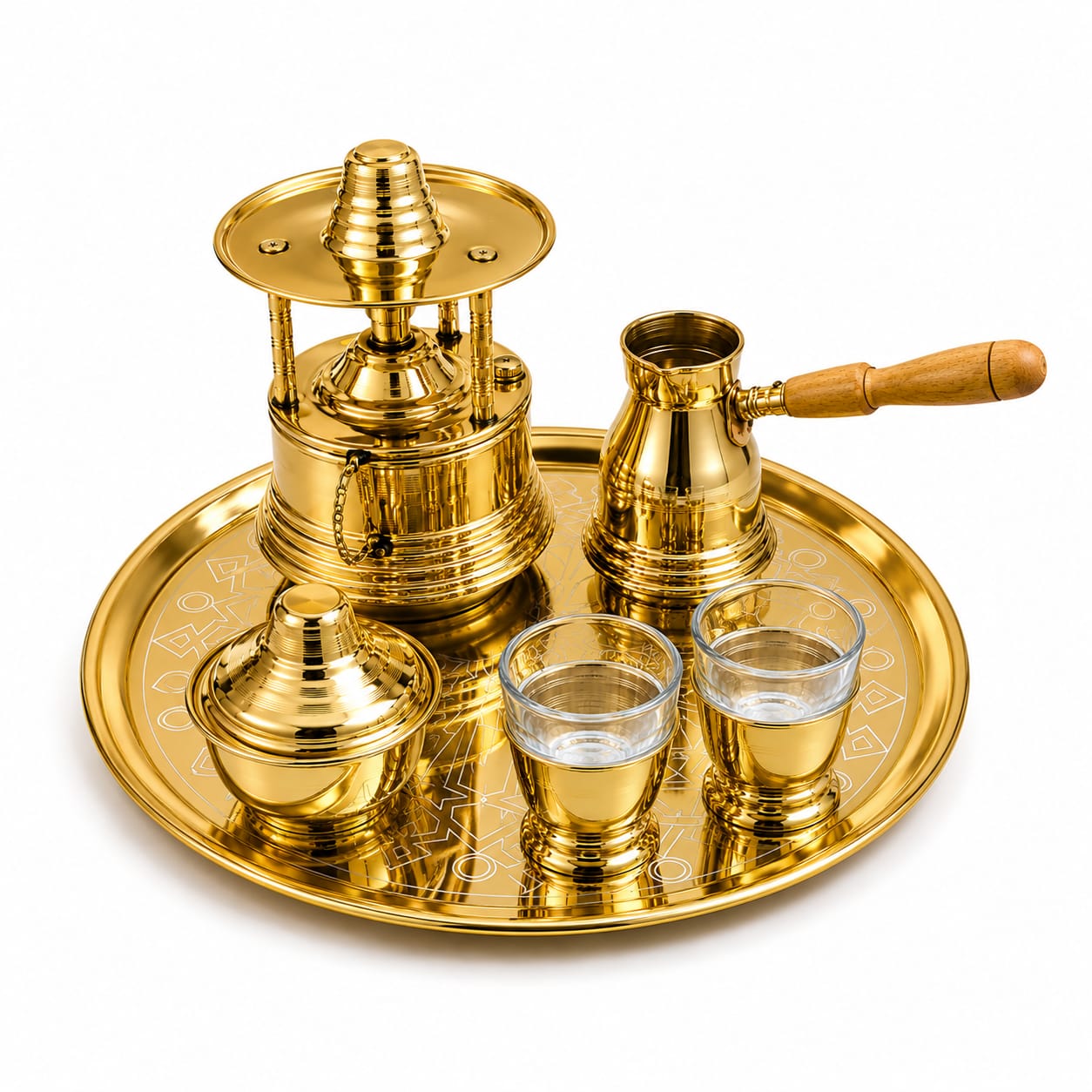 Elegant Pure Copper Coffee Set. — مجموعة قهوة هدية من شمس كل يوم