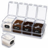 Crystal Clear Acrylic Jar Set of 4 with Organizer Stand & Spoons